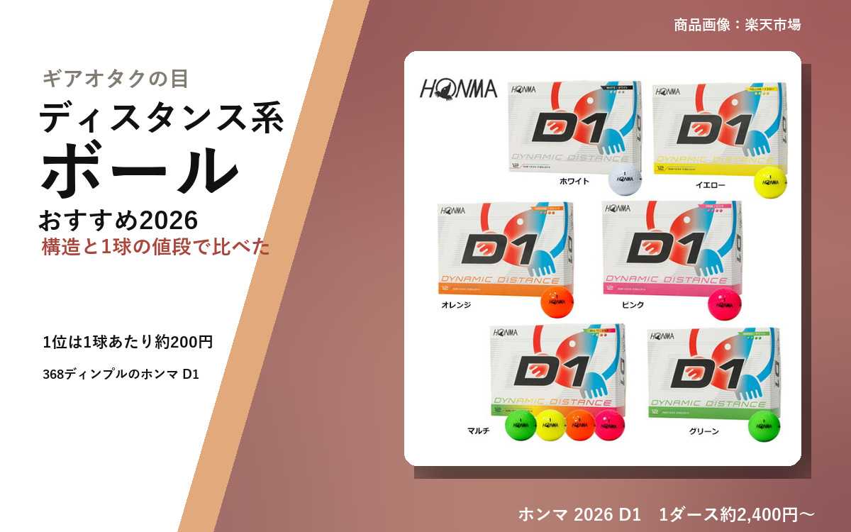 【2026年10月最新版】ゴルフボール おすすめ｜ディスタンス系4球を構造と値段で比較