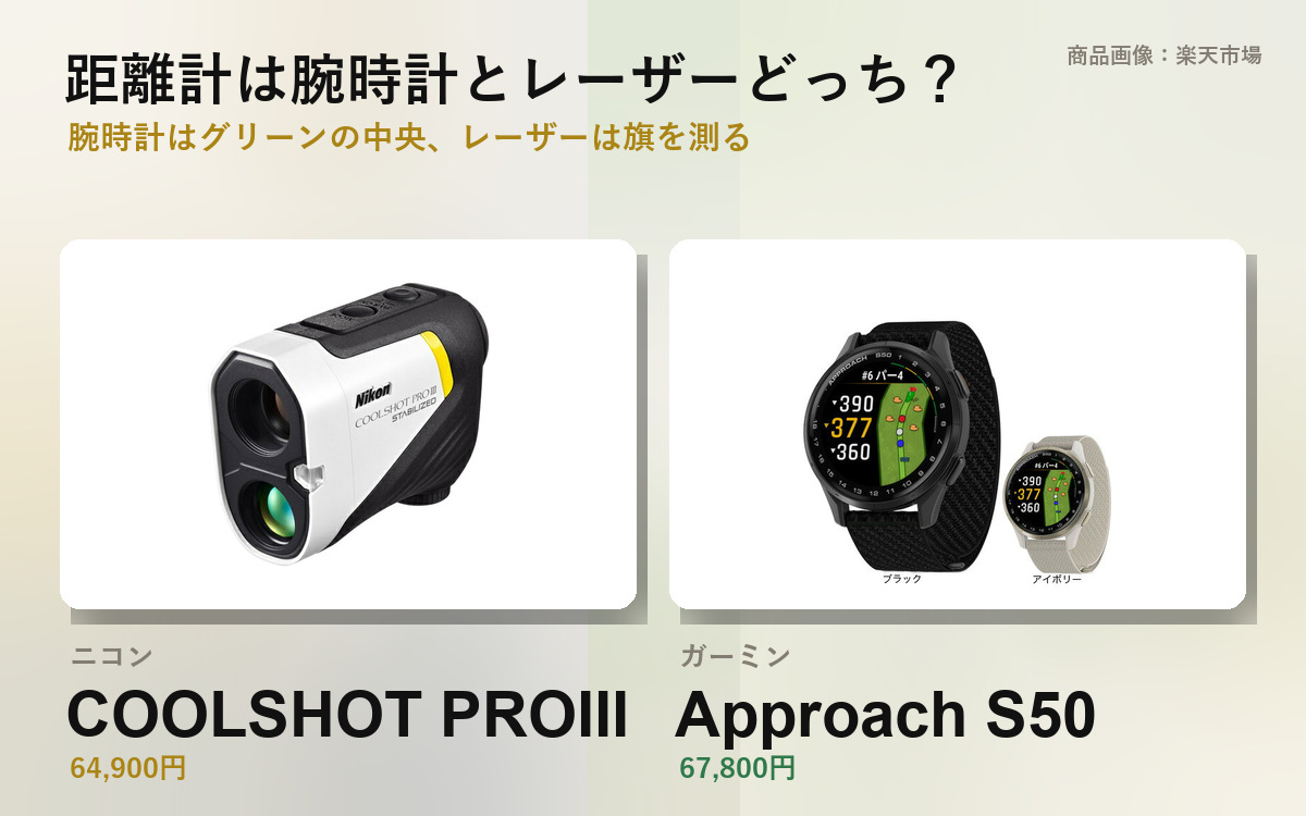 【2026年10月最新版】ゴルフ距離計は腕時計とレーザーどっち｜測る物が違う