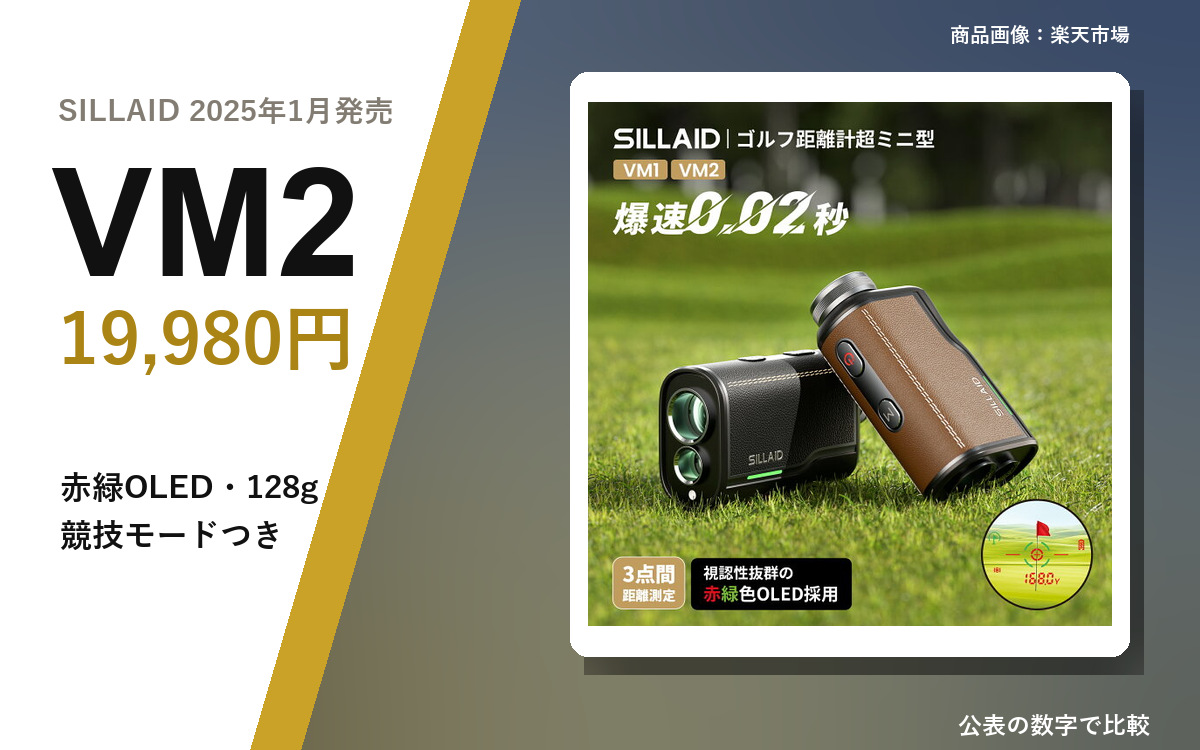 【ゴルフガチ勢によるガチレビュー】SILLAID VM2｜赤緑OLEDで19,980円・競技モードつき