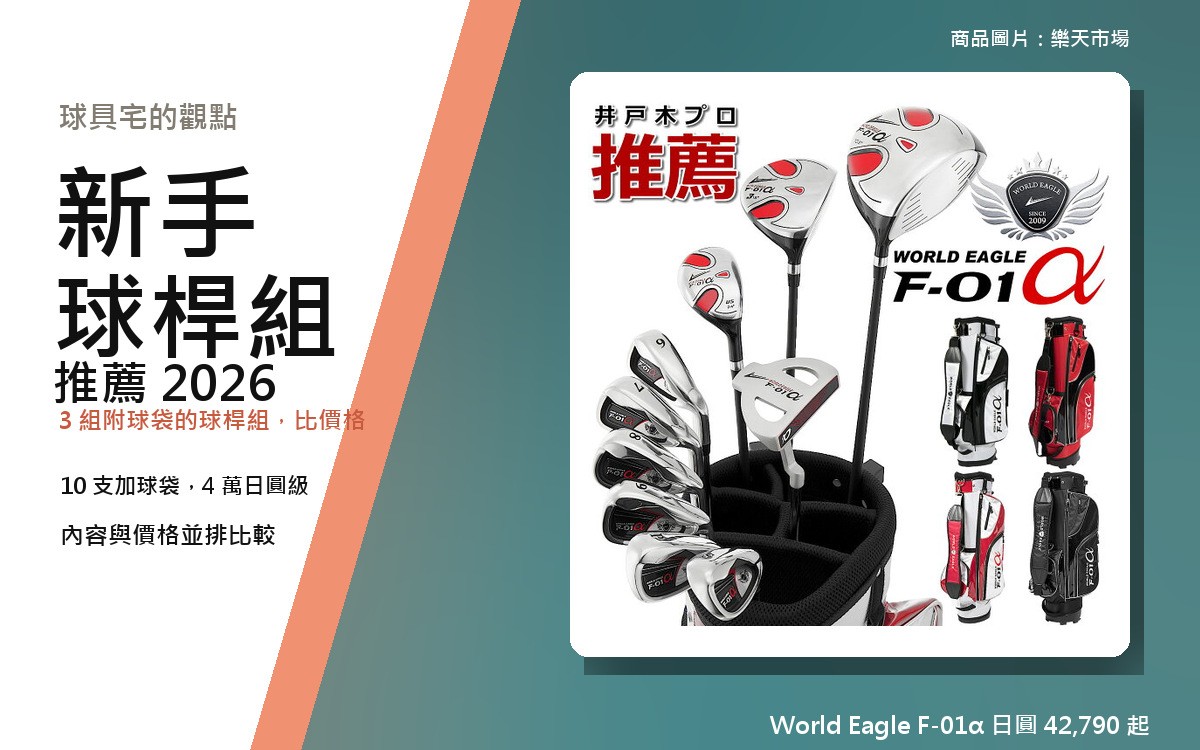 【2026年10月最新版】高爾夫球桿組 新手推薦｜3 組球桿組比較價格 的封面圖